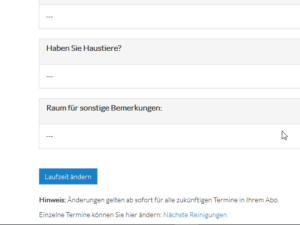 Putzfrau Abo Laufzeit ändern