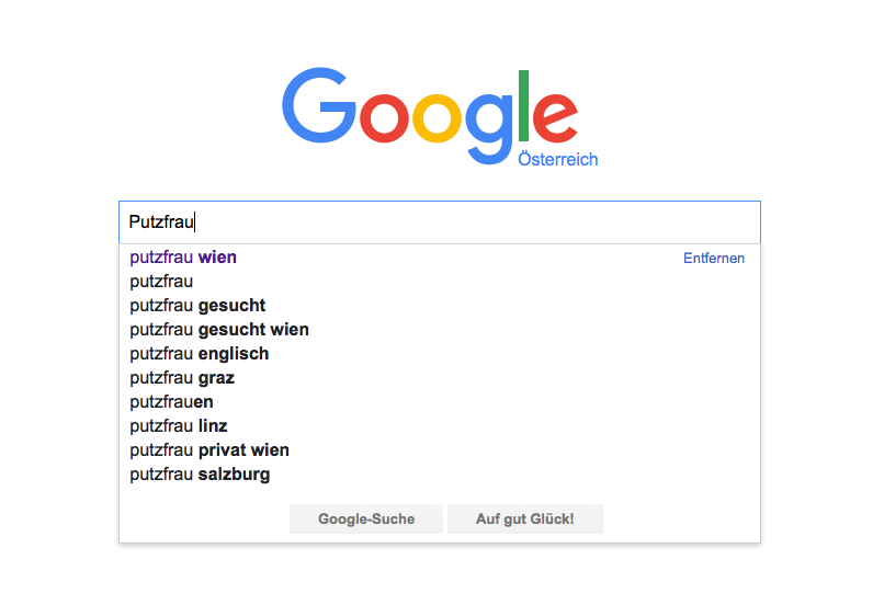 Putzfrau auf Google gesucht
